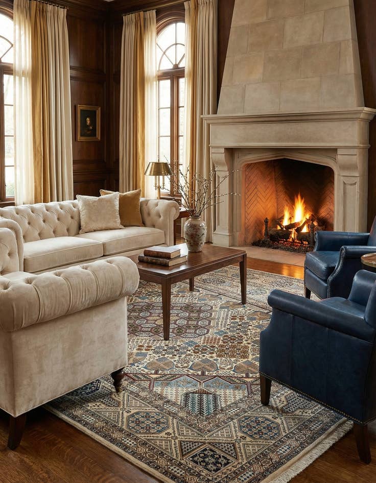 Detail image of 6' 11 x 11' 3  Hand Knotted Nain Rug