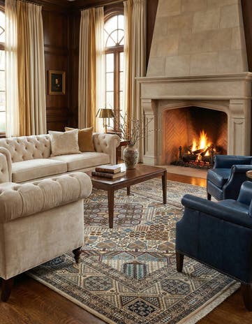 6' 11 x 11' 3 Hand Knotted Nain Rug