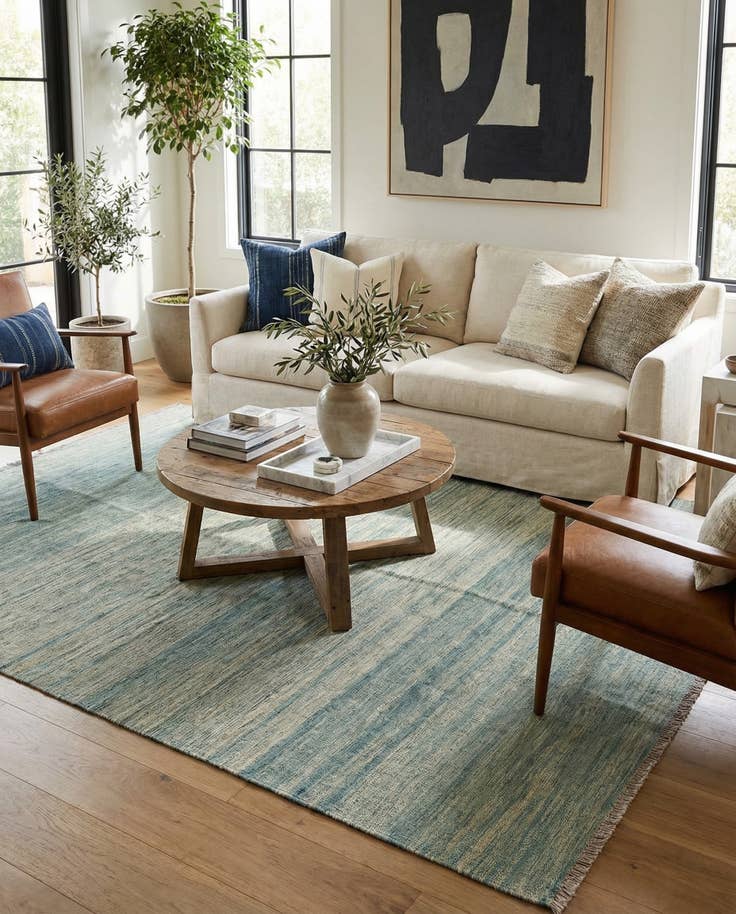 Detail image of 6' x 8' Hand Woven Kilim Modern Wool Rug