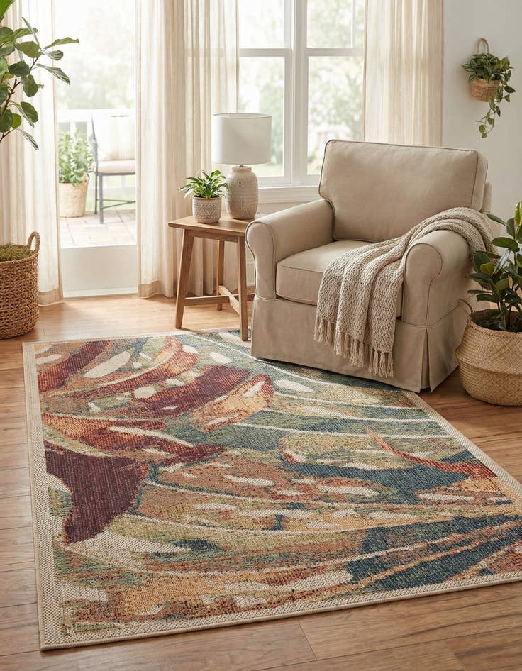 Detail image of 3' 1 x 5' 1  Washable Baja Indoor / Outdoor Rug