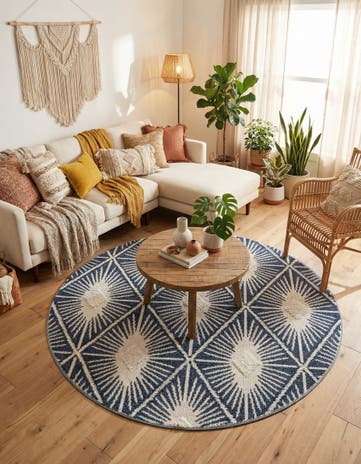 6' x 6' Boho Round Rug