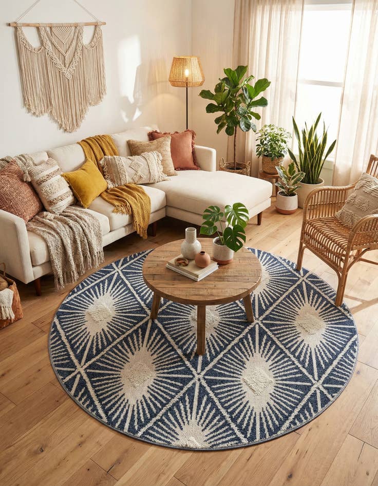 Detail image of 6' x 6' Boho Round Rug