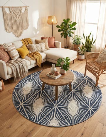 6' x 6' Boho Round Rug
