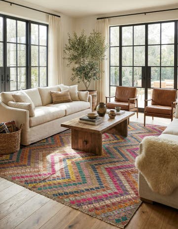 8' x 11' 2 Hand Woven Kilim Modern Wool Rug