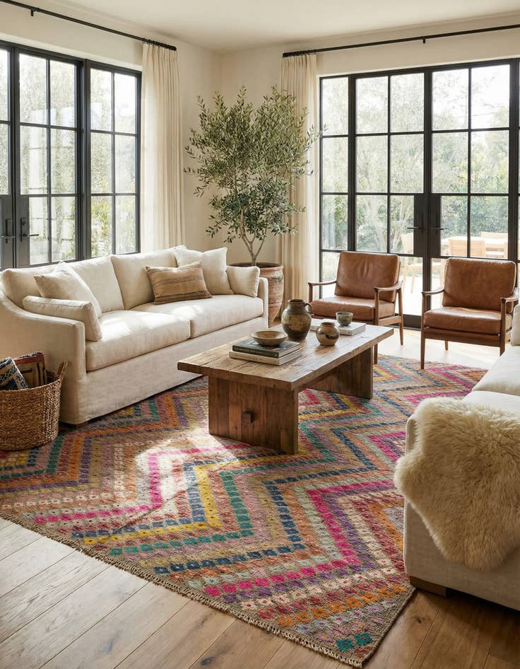 Detail image of 8' x 11' 2  Hand Woven Kilim Modern Wool Rug