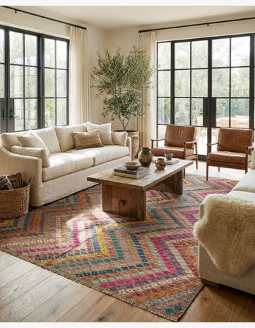 8' x 11' 2 Hand Woven Kilim Modern Wool Rug