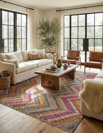 8' x 11' 2 Hand Woven Kilim Modern Wool Rug