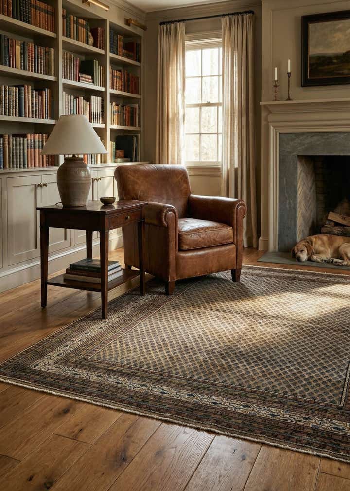 5' 9 x 7' 8 Hand Knotted Mir Wool Rug