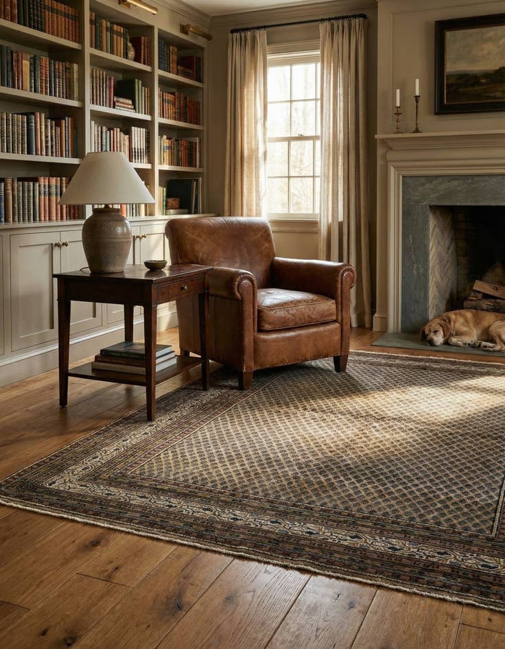 Detail image of  5' 9 x 7' 8  Hand Knotted Mir Wool Rug