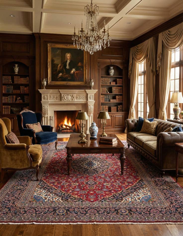 Detail image of 9' 10 x 13' 2  Hand Knotted Kashan Persian Wool Rug