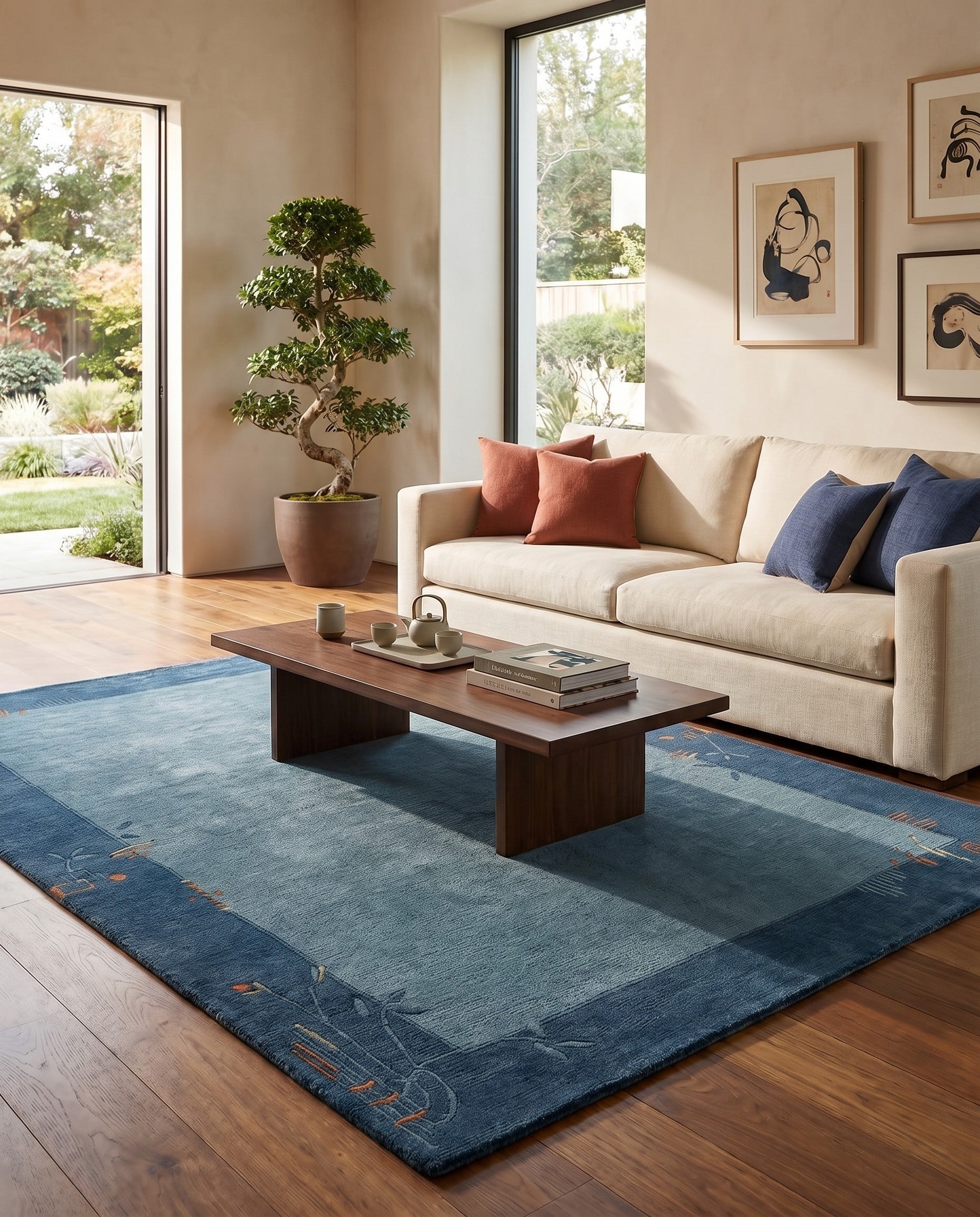 4' 9 x 6' 7 Hand Knotted Nepal Wool Rug