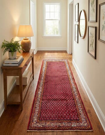 3' 10 x 9' 6 Hand Knotted Botemir Persian Wool Runner Rug