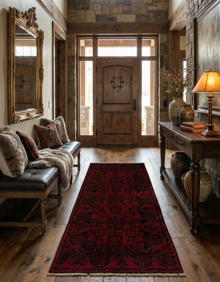 Detail image of  2' 8 x 6' 6  Hand Knotted Khal Mohammadi Wool Runner Rug