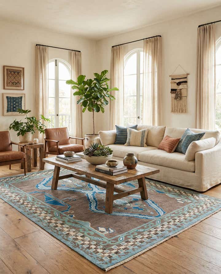7' 10 x 10' 3 Hand Knotted Moroccan Wool Rug