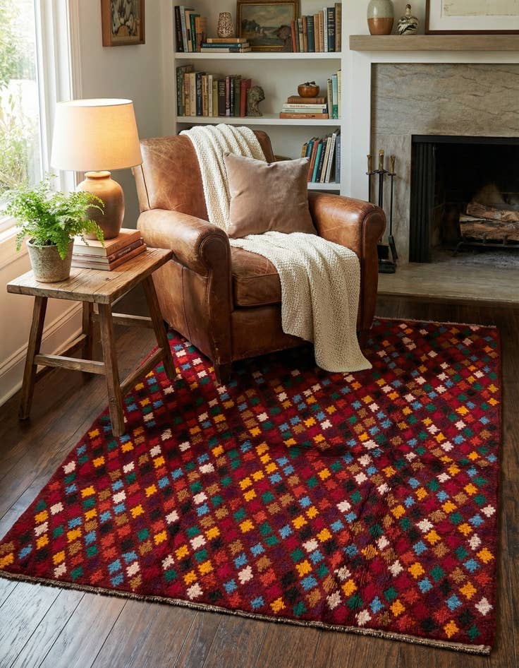 Detail image of  4' 1 x 5' 8  Hand Knotted Balouch Wool Rug