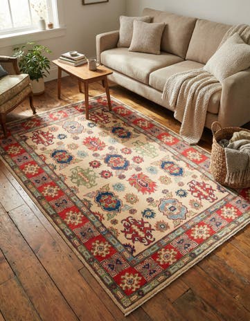 4' x 6' Hand Knotted Kazak Rug