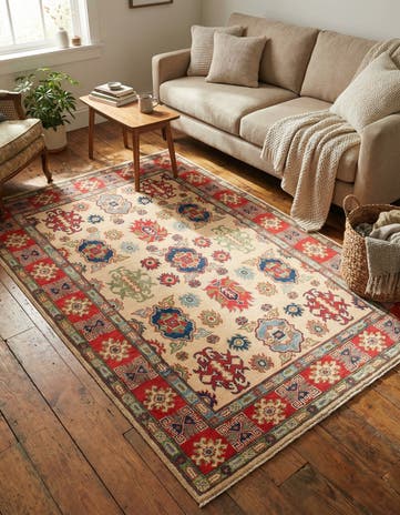 4' x 6' Hand Knotted Kazak Rug