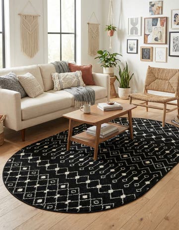 5' 3 x 8' Moroccan Trellis Oval Rug