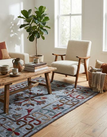 4' x 5' 5 Hand Woven Kilim Modern Wool Rug