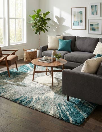 Teal Soft Touch Shag Rug
