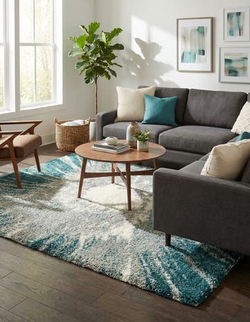 Teal Soft Touch Shag Rug