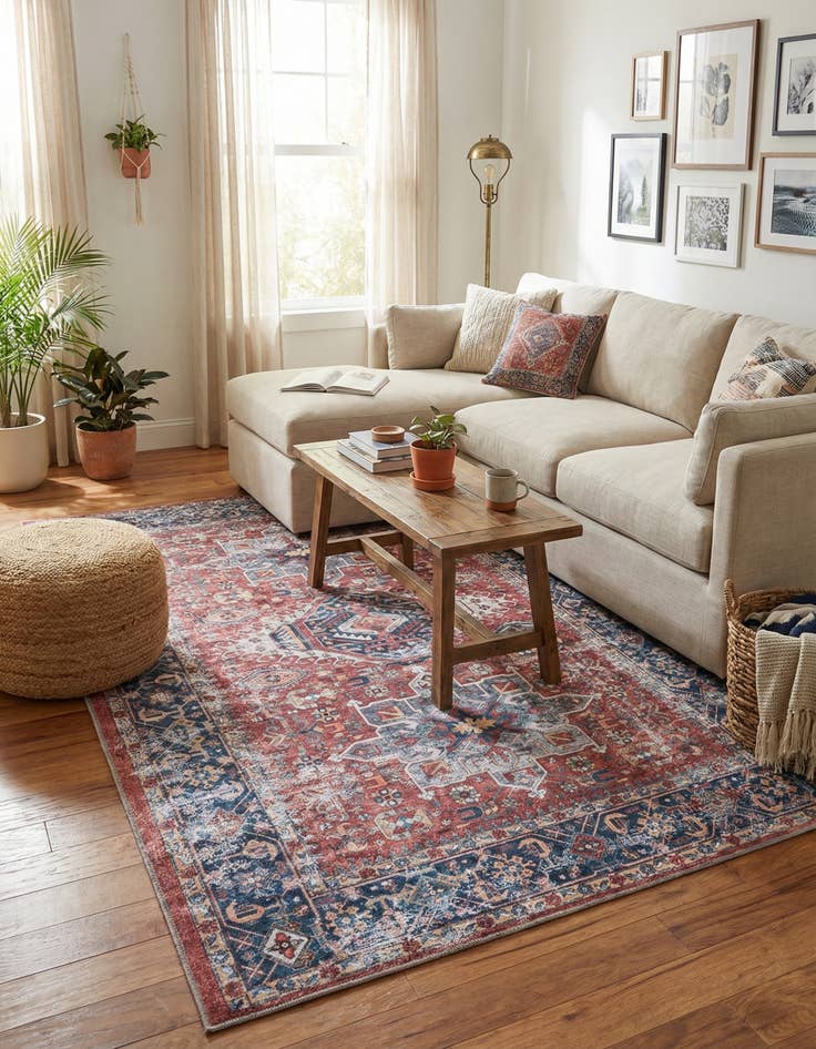 Detail image of 5' x 8'  Washable Yara Rug