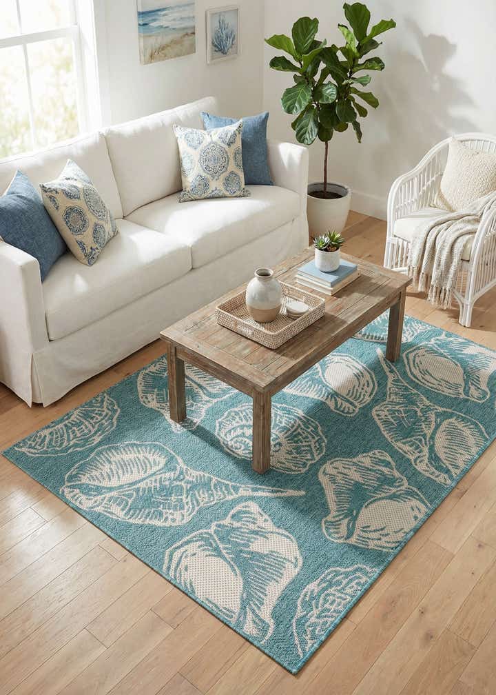 4' x 6' Easy-Clean Coastal Indoor / Outdoor Rug