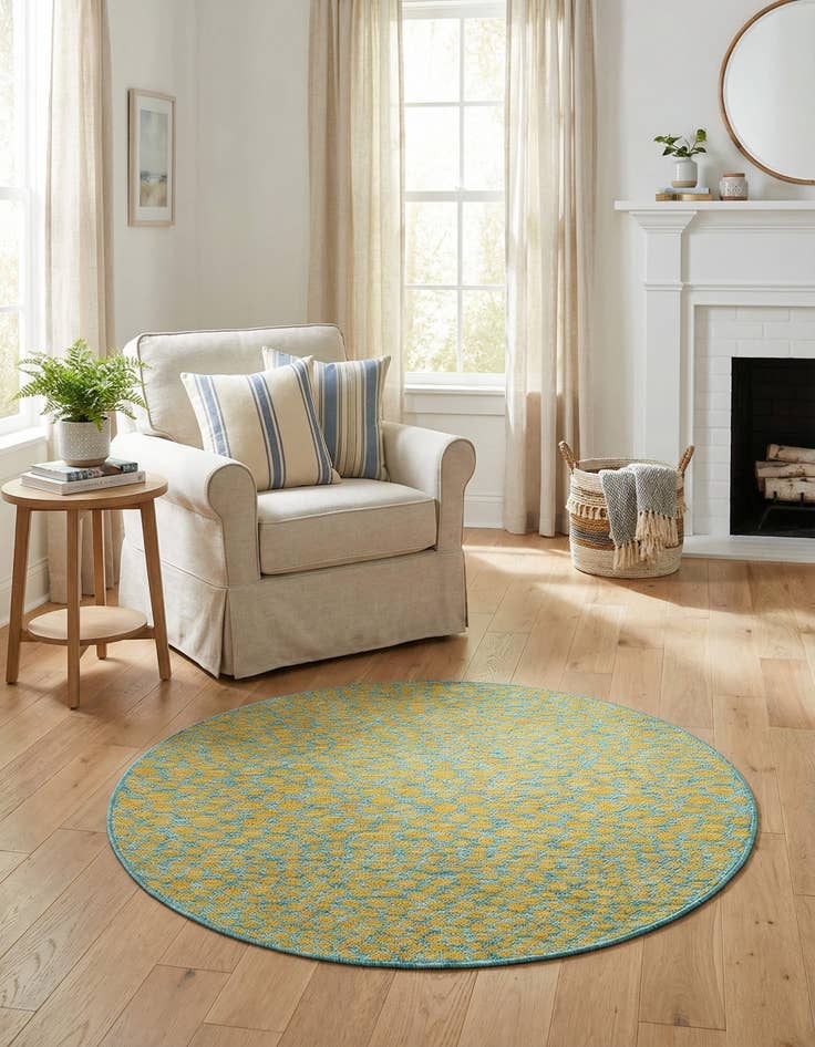 Detail image of 3' x 3'  Washable Jill Zarin Cape Town Indoor / Outdoor Round Rug