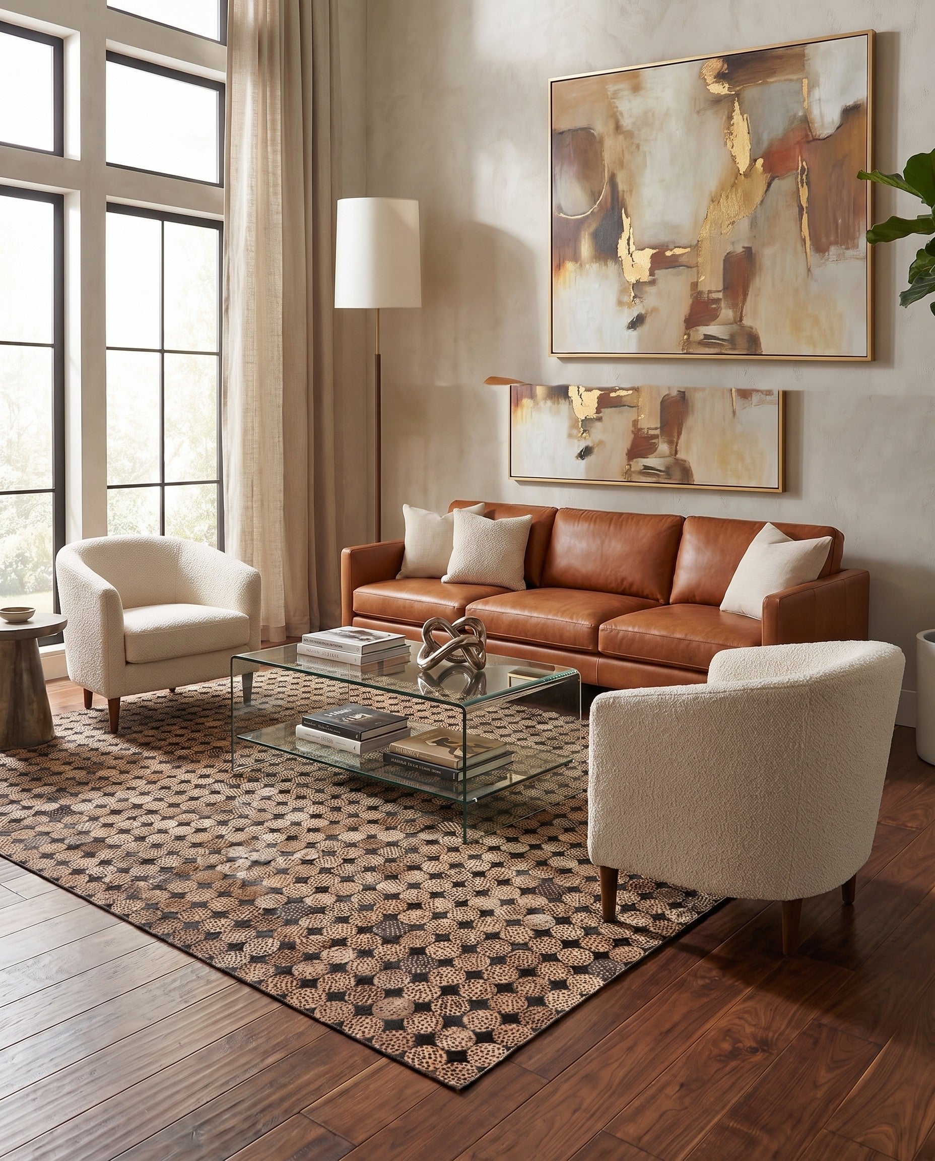 5' 3 x 7' 8 Cowhide Rug