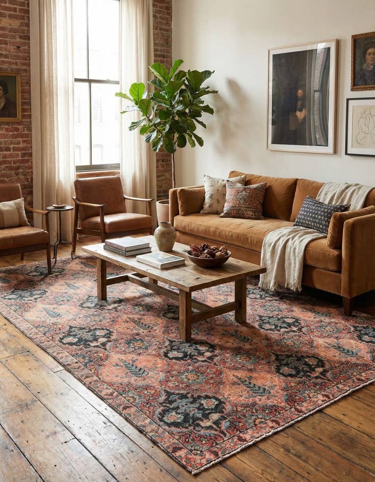 Detail image of 5' 4 x 8' 6  Hand Knotted Ultra Vintage Persian Wool Rug