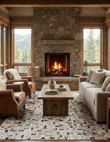 5' 4 x 7' 7 Cowhide Stocks Rug