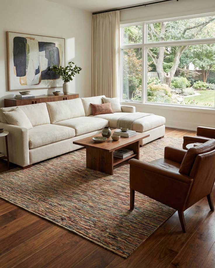 Detail image of 6' 7 x 9' 5 Hand Knotted Modern Ziegler Wool Rug