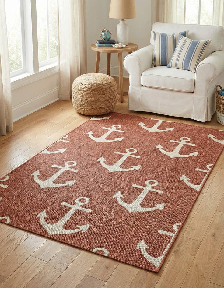 Detail image of 3' x 5' 3  Washable Coastal Indoor / Outdoor Rug