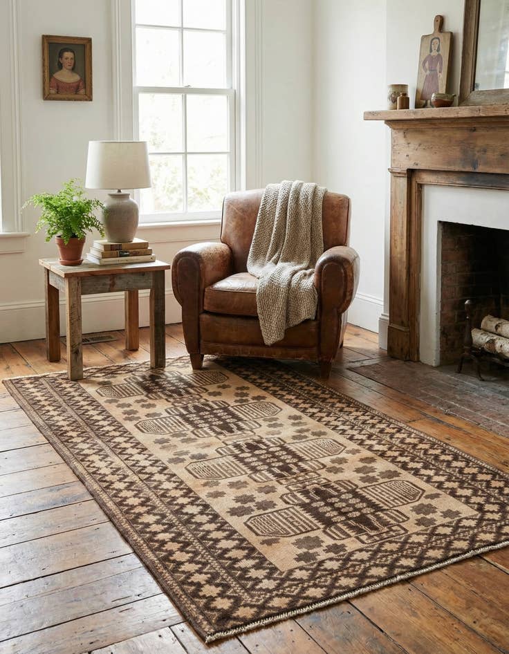 Detail image of 3' 5 x 6' 3  Hand Knotted Ultra Vintage Persian Wool Rug