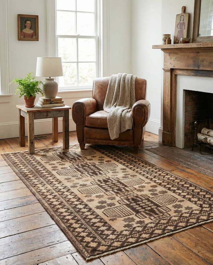 Detail image of 3' 5 x 6' 3 Hand Knotted Ultra Vintage Persian Wool Rug