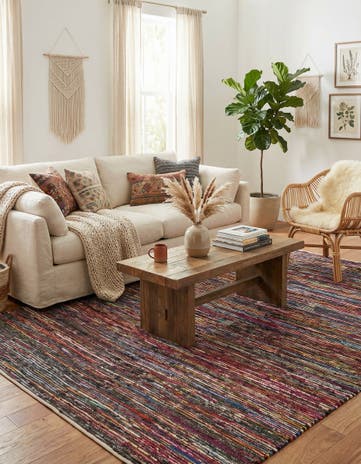 9' x 12' Hand Woven Chindi Cotton Rug