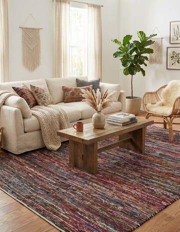 9' x 12' Hand Woven Chindi Cotton Rug