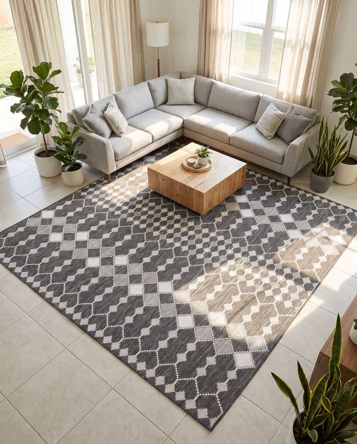 305cm x 305cm Facile à nettoyer Trellis Tapis Intérieur / Extérieur Carré