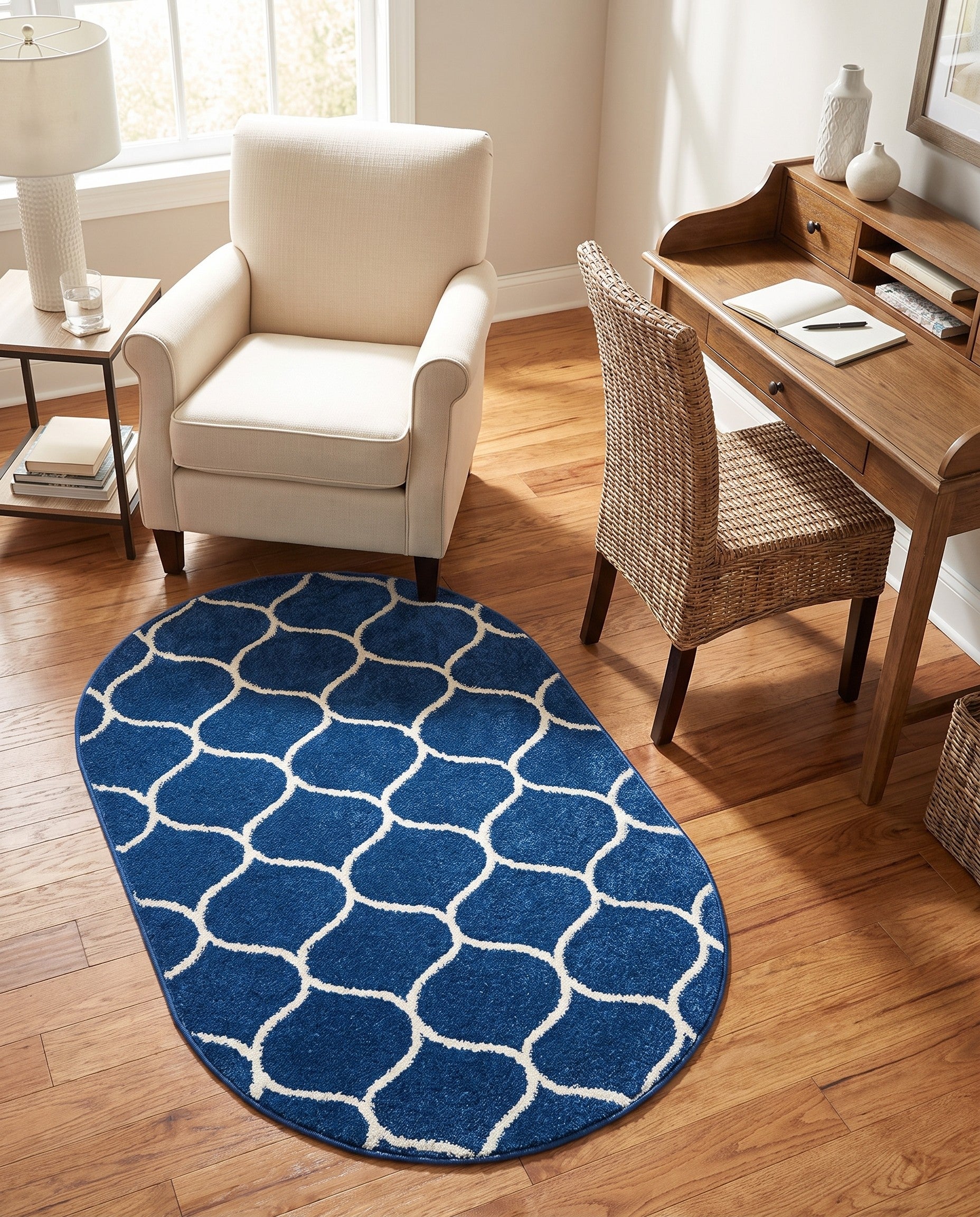 3' x 5' 3 Trellis Frieze Oval Rug
