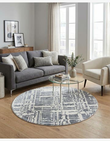 Gray Vince Camuto Round Rug