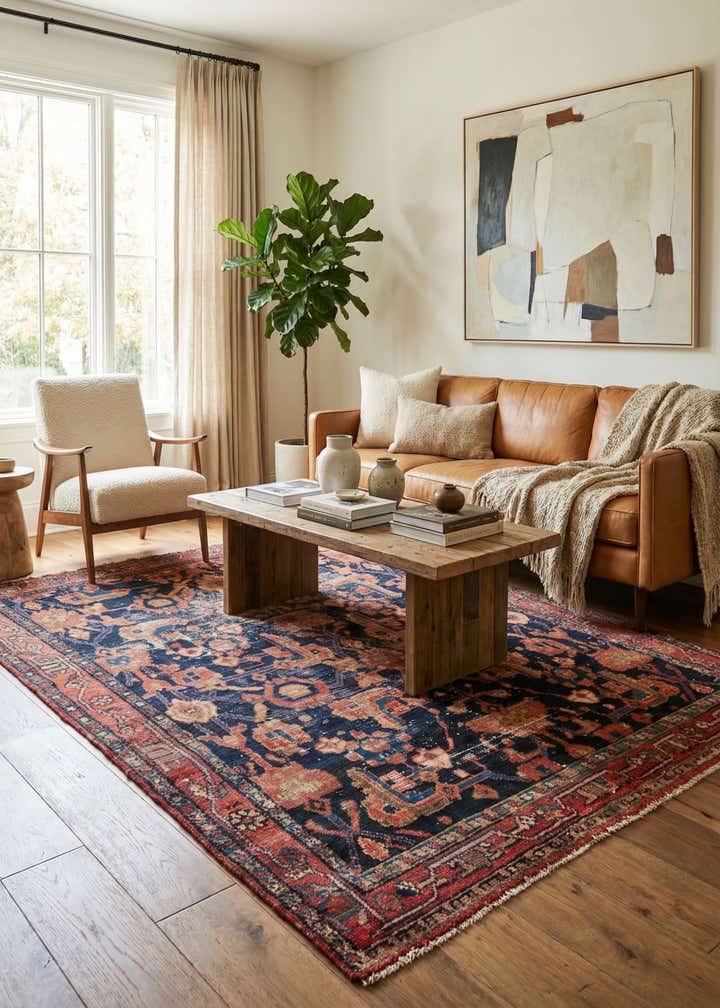 4' 9 x 6' Hand Knotted Ultra Vintage Persian Wool Rug