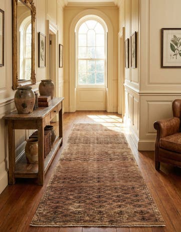 3' 3 x 8' 2 Hand Knotted Ultra Vintage Persian Wool Runner Rug