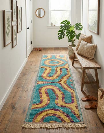2' 8 x 10' Hand Knotted Moroccan Wool Runner Rug