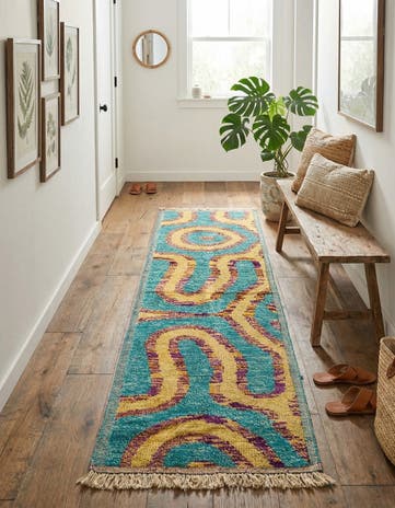 2' 8 x 10' Hand Knotted Moroccan Wool Runner Rug