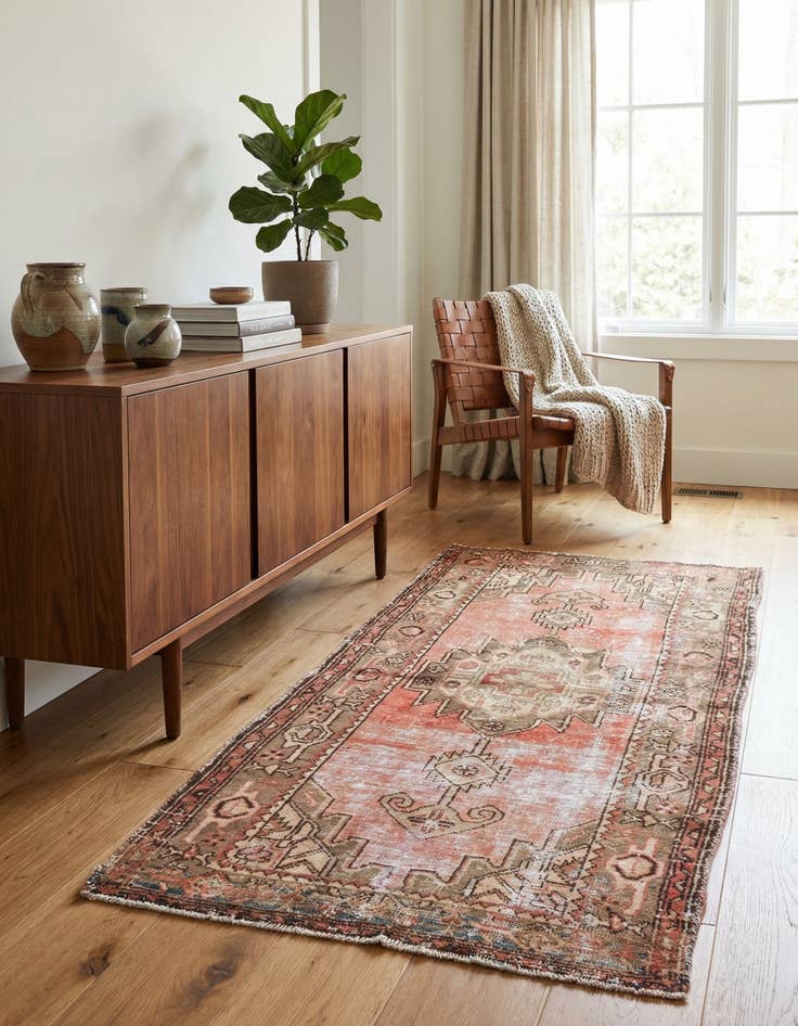 Detail image of 3' 2 x 6' 3  Hand Knotted Ultra Vintage Persian Wool Runner Rug