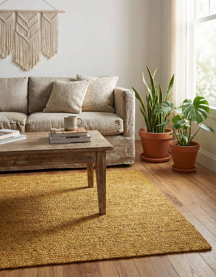 Detail image of 3' 3 x 5' 1  Hand Braided Jute Rug