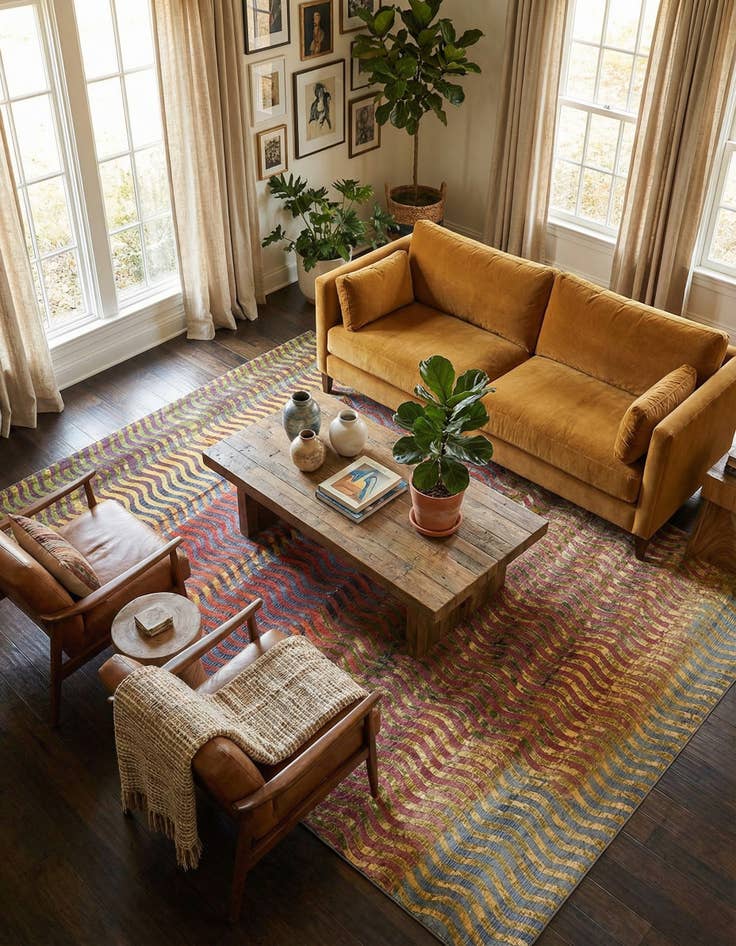 Detail image of 8' x 11' 4 Easy-Clean Modern Indoor / Outdoor Rug
