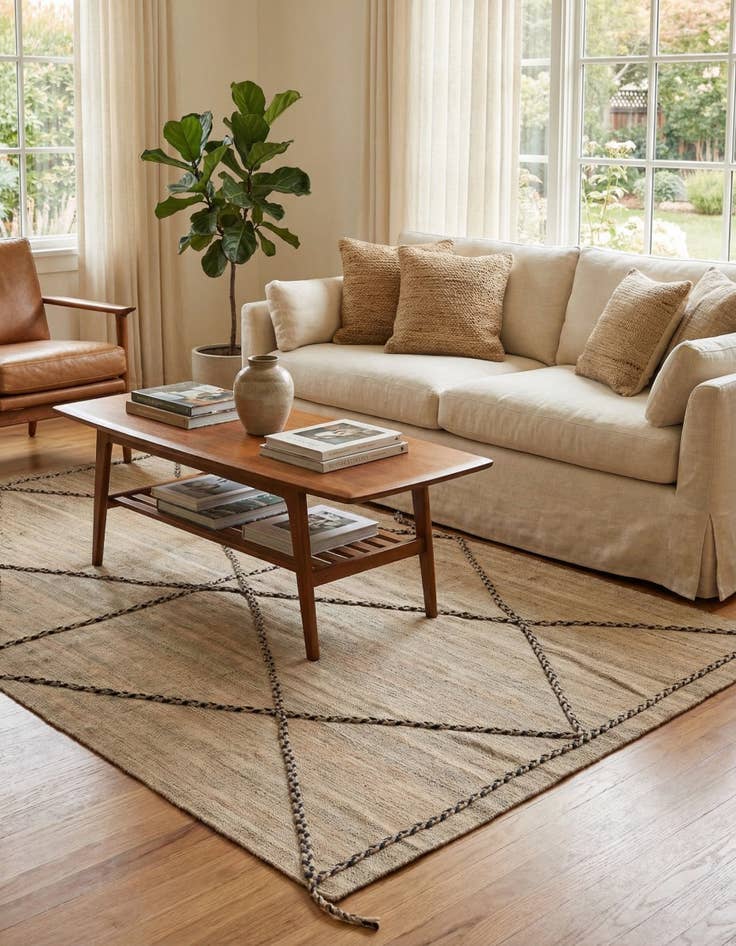 Detail image of 4' 1 x 6' 8  Hand Woven Kilim Modern Wool Rug