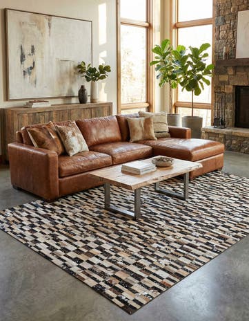 5' 3 x 8' 1 Cowhide - Patchwork Rug
