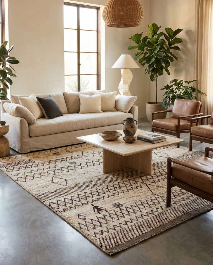 8' 1 x 9' 9 Hand Knotted Moroccan Wool Rug